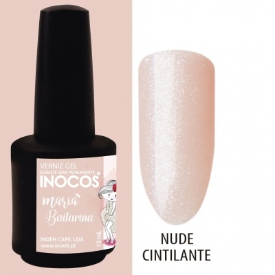 Verniz gel INOCOS Maria Bailarina com cor nude cintilante