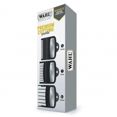 Embalagem de pentes de corte WAHL Premium Cutting guards com três tamanhos