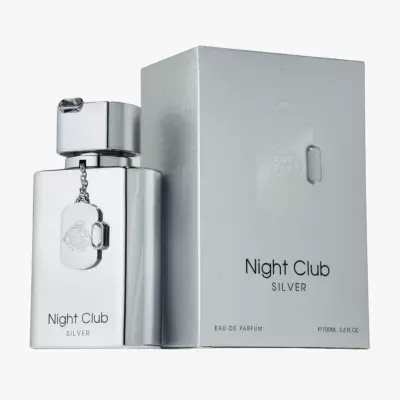 Perfume Night Club Silver com pendente prateado e caixa cinza