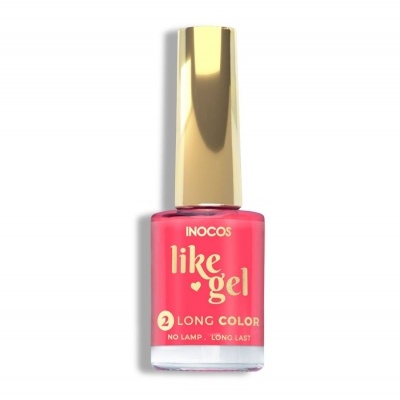 Verniz para unhas INOCOS like gel rosa com tampa dourada