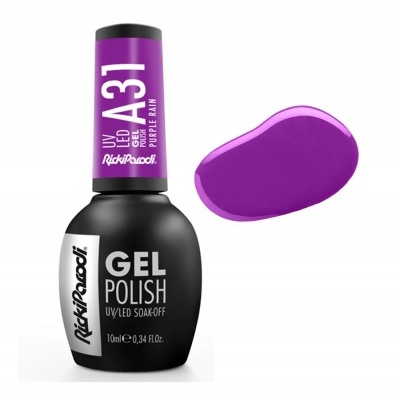 Esmalte em gel roxo da marca Rickiparodi com amostra da cor