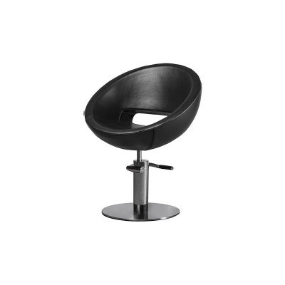 cadeira preta redonda com base metal