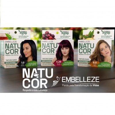 Três caixas de tintura de cabelo Embelleze Naturcor em várias cores