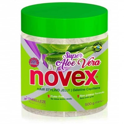 Frasco de Gelatina Capilar Novex Super Aloe Vera com tampa verde