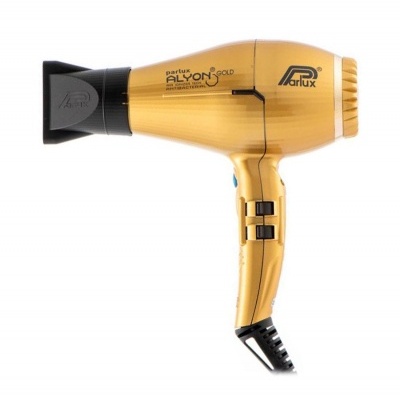Secador de cabelo dourado e preto modelo Alyon Gold