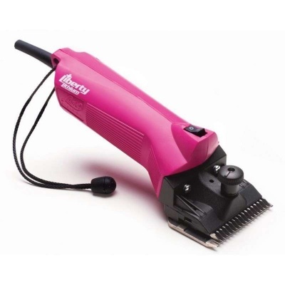 Máquina de tosquiar eléctrica Liberty cor de rosa com lâminas metálicas pretas
