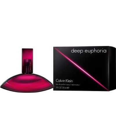 Frasco de perfume Calvin Klein deep euphoria com embalagem preta