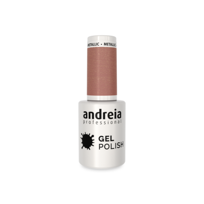 Frasco de verniz gel para unhas cor metálica castanha Andreia Professional