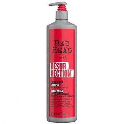 Frasco de champô Bed Head TIGI Resurrection Super Repair, cinza e vermelho, 970 ml