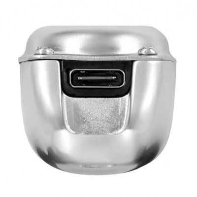 Carregador portátil prateado com porta USB-C