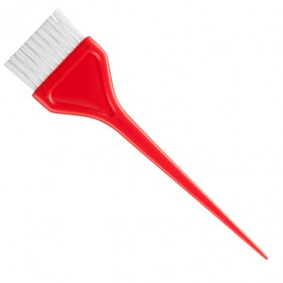 Pincel de pintura com cabo vermelho e cerdas brancas