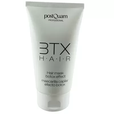 Tubo branco de máscara capilar postQuam Professional 3TX HAIR com texto em preto