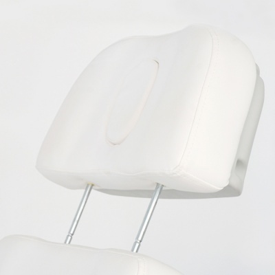Apoio de cabeça em couro sintético branco com ajuste metálico