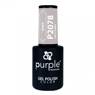 Frasco preto de verniz de unhas Purple Professional com tampa cinza claro e texto branco.