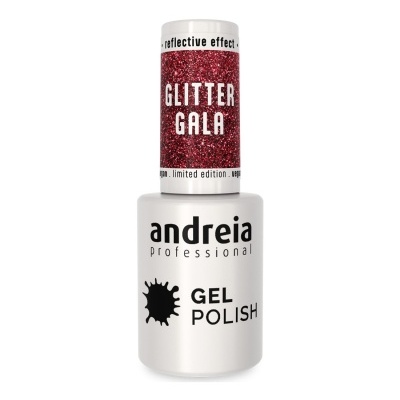 Verniz gel para unhas Andreia Professional Glitter Gala com tampa vermelha glitter