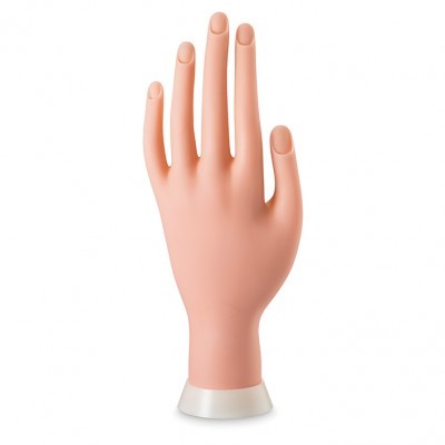 Mão artificial cor pele clara com base branca