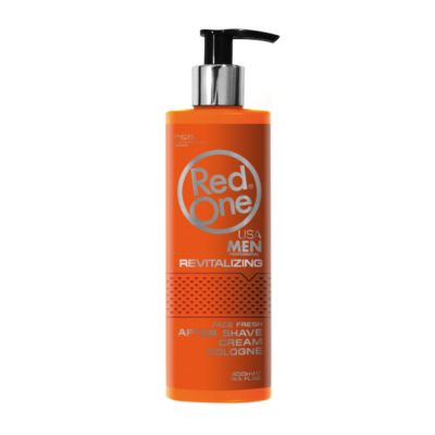 Frasco laranja de creme pós-barba Red One USA MEN