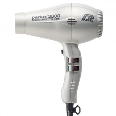 Secador de cabelo Parlux 3800 prateado com cabo preto