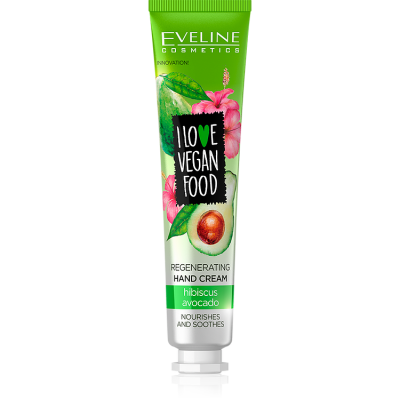 Tubo de creme de mãos Eveline Cosmetics com hibisco e abacate