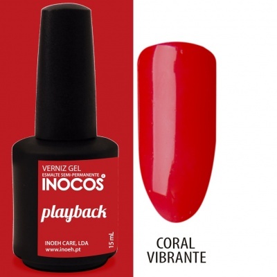 Frasco de verniz gel INOCOS playback cor coral vibrante