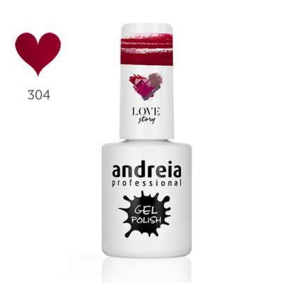 Verniz gel Andreia Professional cor 304 com tampa branca e design de coração