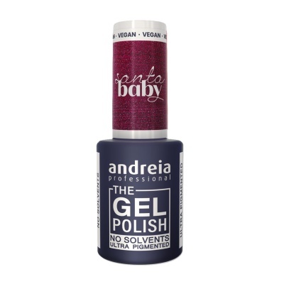 Frasco de verniz gel para unhas andreia professional preto e vermelho glitter