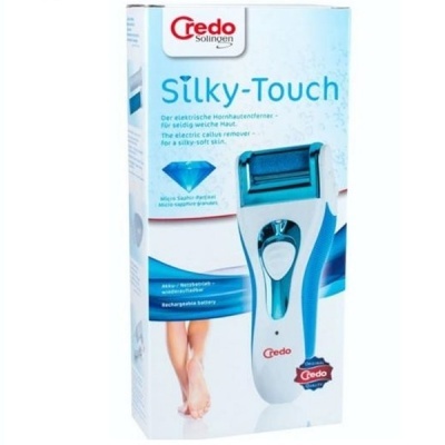 Embalagem de removedor elétrico de calos Silky-Touch Credo Solingen