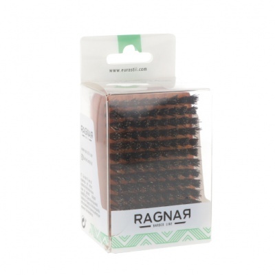 Escova para barba RAGNAR embalada em caixa de plástico transparente