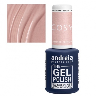 Verniz gel rosa claro da marca andreia professional com tampa rosa