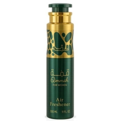 Frasco de atomizador spray Qimmah Air Freshener 300 ml verde e dourado