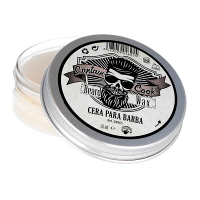 Embalagem metálica redonda de cera para barba Captain Cook Beard Wax