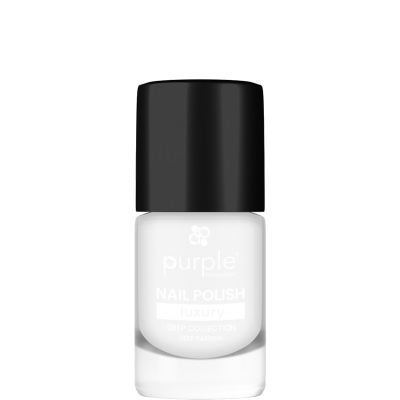 Frasco de verniz de unhas branco com tampa preta