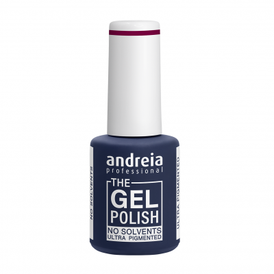 Frasco de verniz gel azul escuro da andreia professional