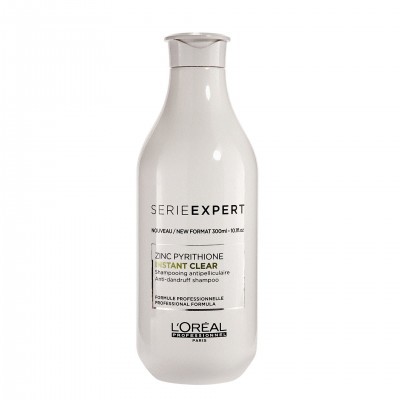 Garrafão branco do shampoo anticaspa L'Oréal Série Expert Zinc Pyrithione Instant Clear de 300 ml