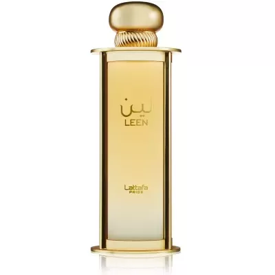 Frasco de perfume dourado LEEN Lattafa Paris