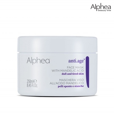 Frasco branco de máscara facial Alpheia anti.age com ácido mandélico