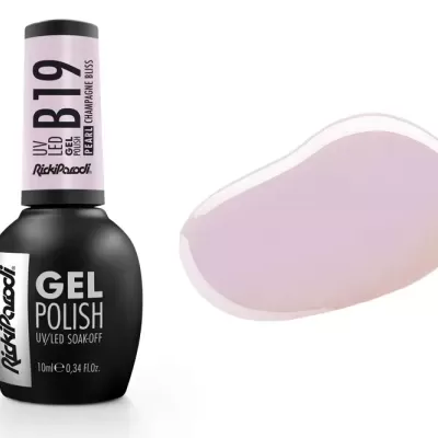 Verniz gel RickiParodi cor lilás com embalagem preta e tampa rosa