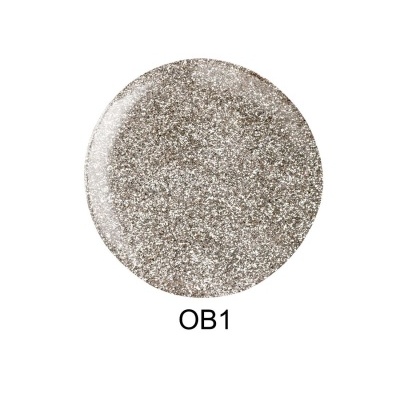 Amostra circular glitter prateado com código OB1