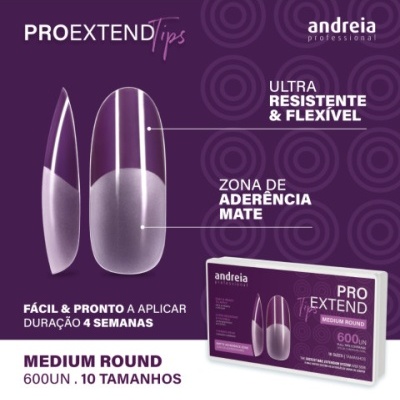Embalagem e unhas postiças PRO EXTEND da andreia professional, roxo e transparente
