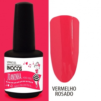 Verniz gel Inocos e mostruário vermelho rosado