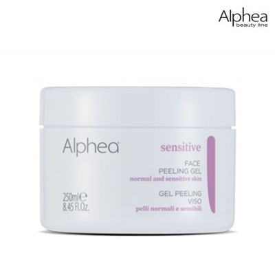 Frasco branco de gel peeling para rosto da marca AlpheA