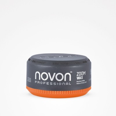 Pote de cera para cabelo Novon Professional Zoom Wax cinzento e laranja