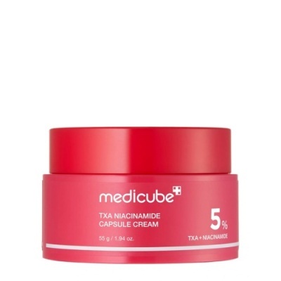 Frasco vermelho de creme Medicube TXA Niacinamide