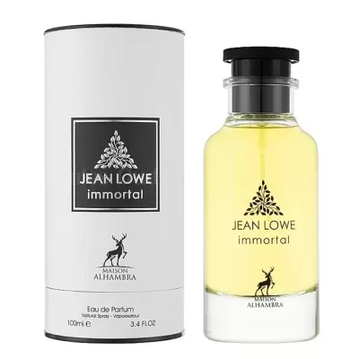 Frasco e embalagem de perfume Jean Lowe Immortal