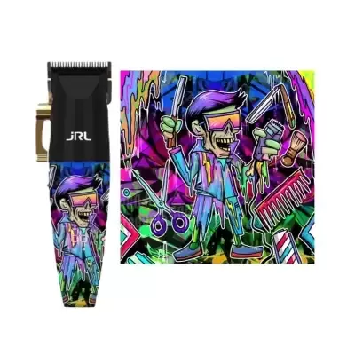Maquina cortar cabelo JRL com desenho barbeiro colorido