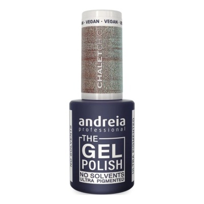 Frasco de verniz gel Andreia Professional cor escura com texto em branco