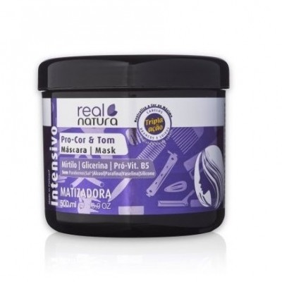 Máscara capilar Real Natura Pro-Cor & Tom 500ml roxa e preta