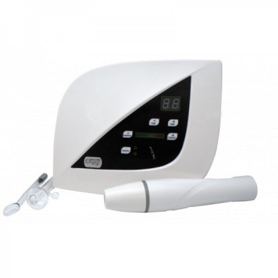 Dispositivo eletrônico branco com painel de controle e aplicador branco