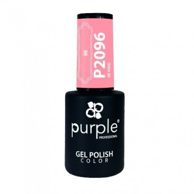 Verniz gel para unhas Purple Professional preto com tampa rosa e texto branco