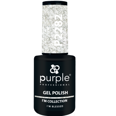 Frasco de verniz gel para unhas preto e branco da marca Purple Professional